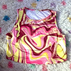 Pinks and yellow crop top good condition only worn once